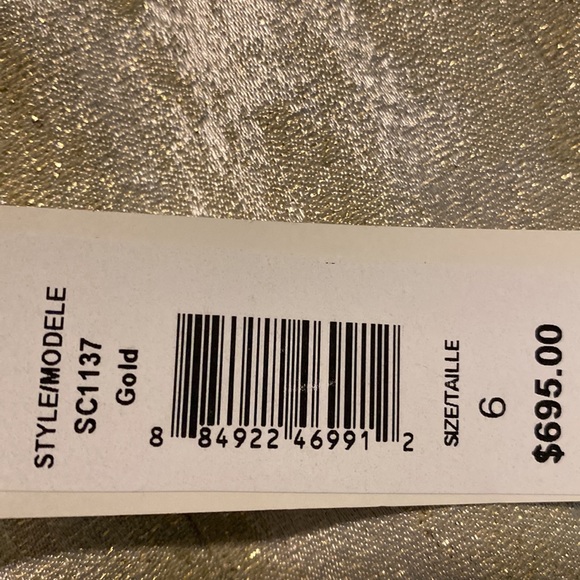 NWT Badgley Mischka Gold & Beaded Cocktail Dress. Size 6 - Picture 15 of 15